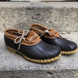 LL BEAN leather and rubber moccasins